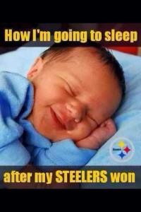 how I'm going to sleep after my steelers won